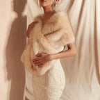Ianthe - Women's Faux Fur Wrap Draped Shawl 7
