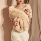 Ianthe - Women's Faux Fur Wrap Draped Shawl 9