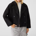 Indira - Women's Double-Breasted Wool Blazer