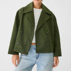 Indira - Women's Double-Breasted Wool Blazer
