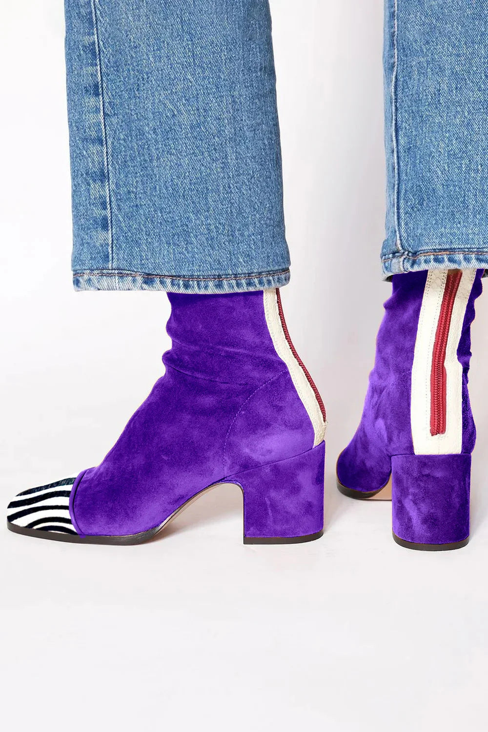 Indira - Women's Suede Block Heel Ankle Boot