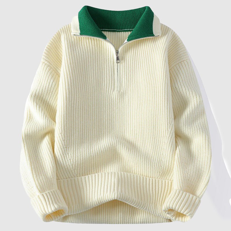 Inigo - Men's Polo Collar Ribbed Knit Sweater