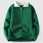 Inigo - Men's Polo Collar Ribbed Knit Sweater