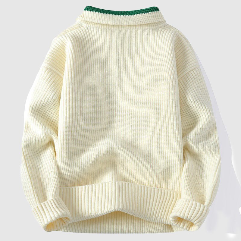 Inigo - Men's Polo Collar Ribbed Knit Sweater