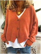 Iris - Women's V-Neck Button-Front Cardigan