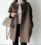 Janine - Women's Long Button Front Coat 3
