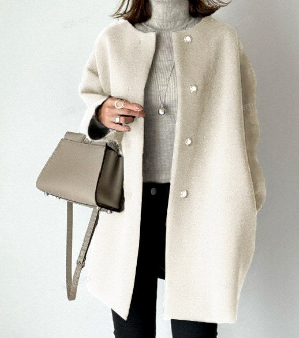 Janine - Women's Long Button Front Coat 4