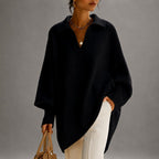 Jannike - Women's Polo Collar Batwing Oversized Sweater 1