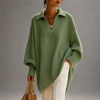 Jannike - Women's Polo Collar Batwing Oversized Sweater 3