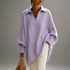 Jannike - Women's Polo Collar Batwing Oversized Sweater 4