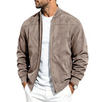 Jayden - Men's Suede Bomber Jacket with Zip Front 1