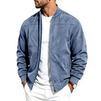 Jayden - Men's Suede Bomber Jacket with Zip Front 3