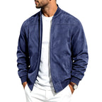 Jayden - Men's Suede Bomber Jacket with Zip Front 4