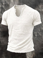 Jeff - Men's Frayed V-Neck T-Shirt 4