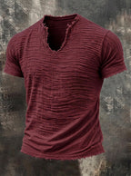 Jeff - Men's Frayed V-Neck T-Shirt 5