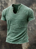 Jeff - Men's Frayed V-Neck T-Shirt 6