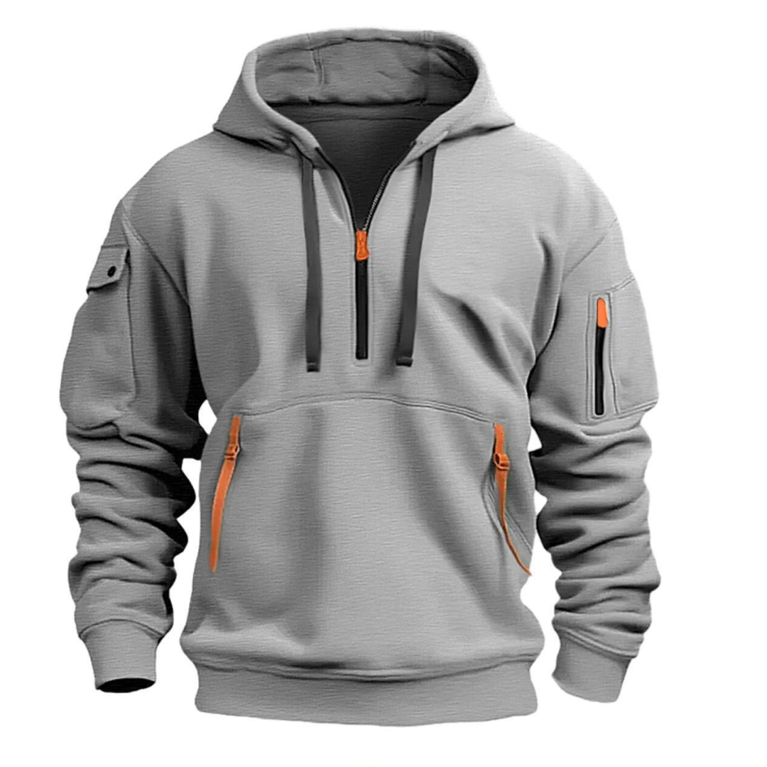 Jefferson - Men's Half-Zip Hoodie with Cargo Pockets