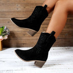 Jennie - Women’s Embroidered Mid-Calf Cowboy Boots 2