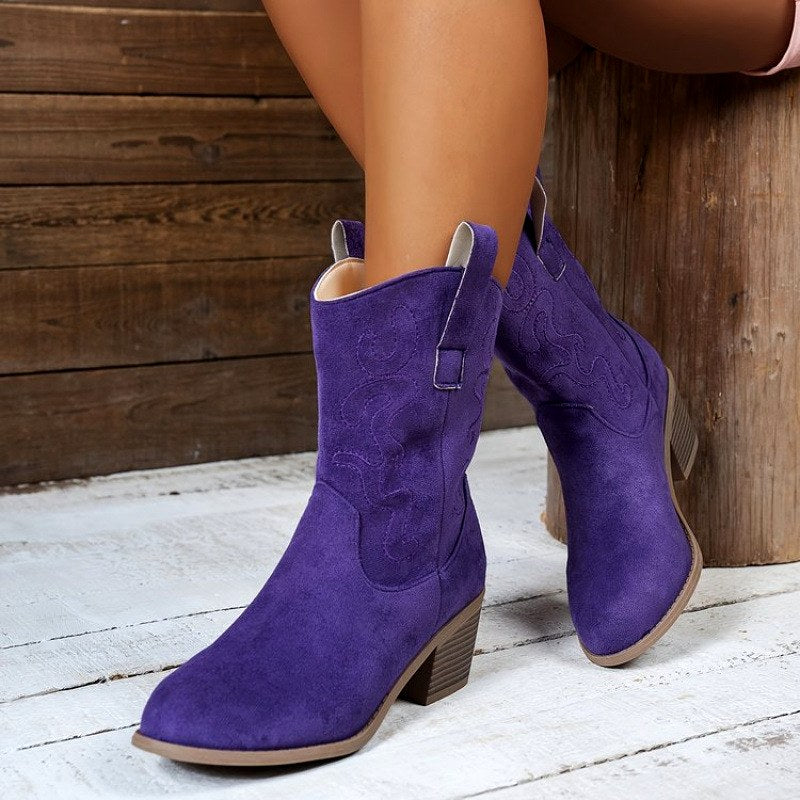 Jennie - Women’s Embroidered Mid-Calf Cowboy Boots 5