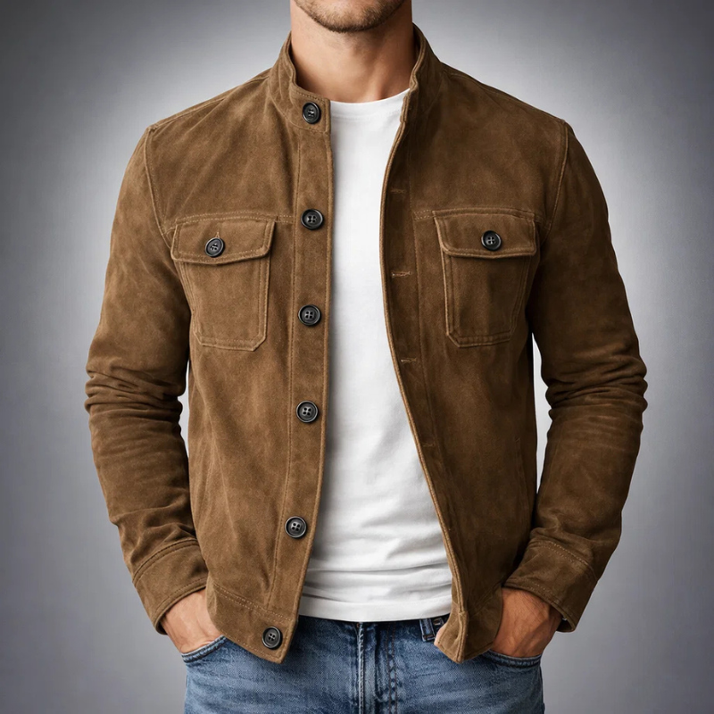 Jenson - Men's Suede Button-Front Jacket