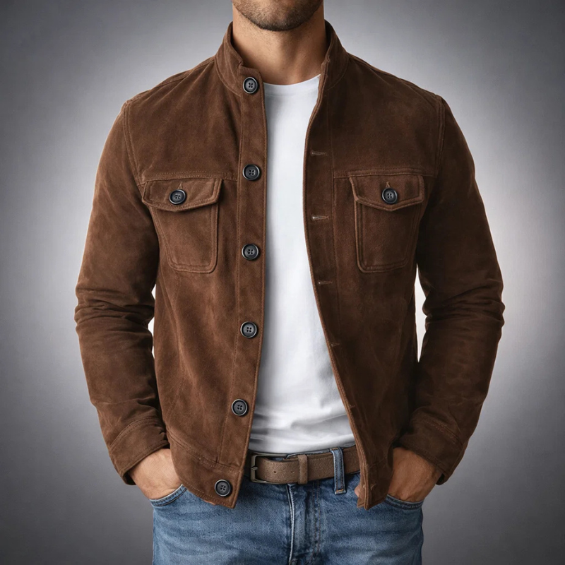 Jenson - Men's Suede Button-Front Jacket