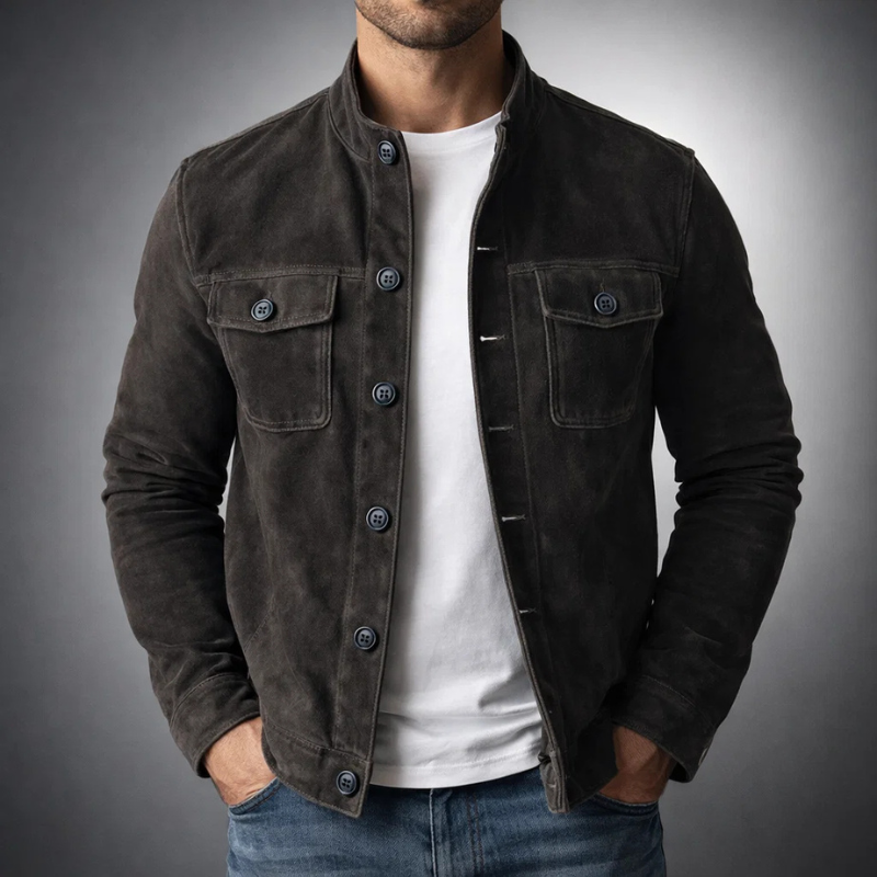 Jenson - Men's Suede Button-Front Jacket