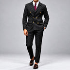 Jervie - Men's Double-Breasted Pinstripe Formal Suit 1