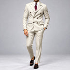 Jervie - Men's Double-Breasted Pinstripe Formal Suit 2