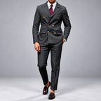 Jervie - Men's Double-Breasted Pinstripe Formal Suit 5