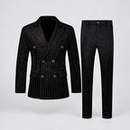 Jervie - Men's Double-Breasted Pinstripe Formal Suit 6