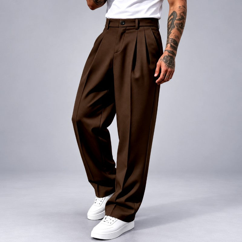 Jerwin - Men's Pleated Relaxed-Fit Trousers 1