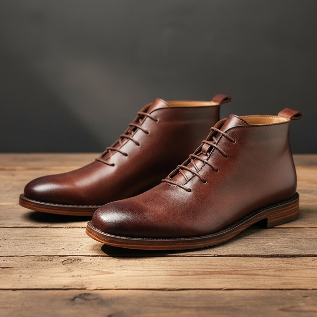 Jim - Men's Lace-Up Leather Chukka Boots