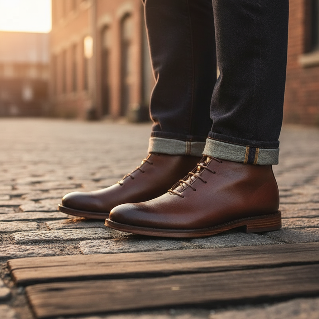Jim - Men's Lace-Up Leather Chukka Boots