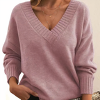 Joanna - Women's V-Neck Cashmere Pullover