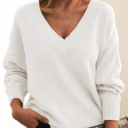 Joanna - Women's V-Neck Cashmere Pullover