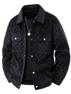 John - Men's Checkered Suede Blazer Jacket 1