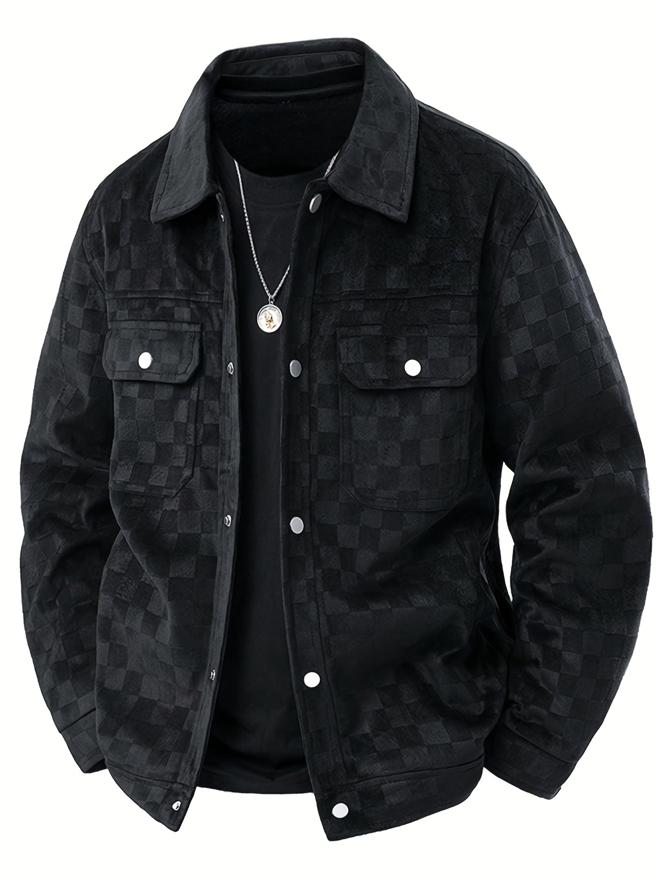 John - Men's Checkered Suede Blazer Jacket 1