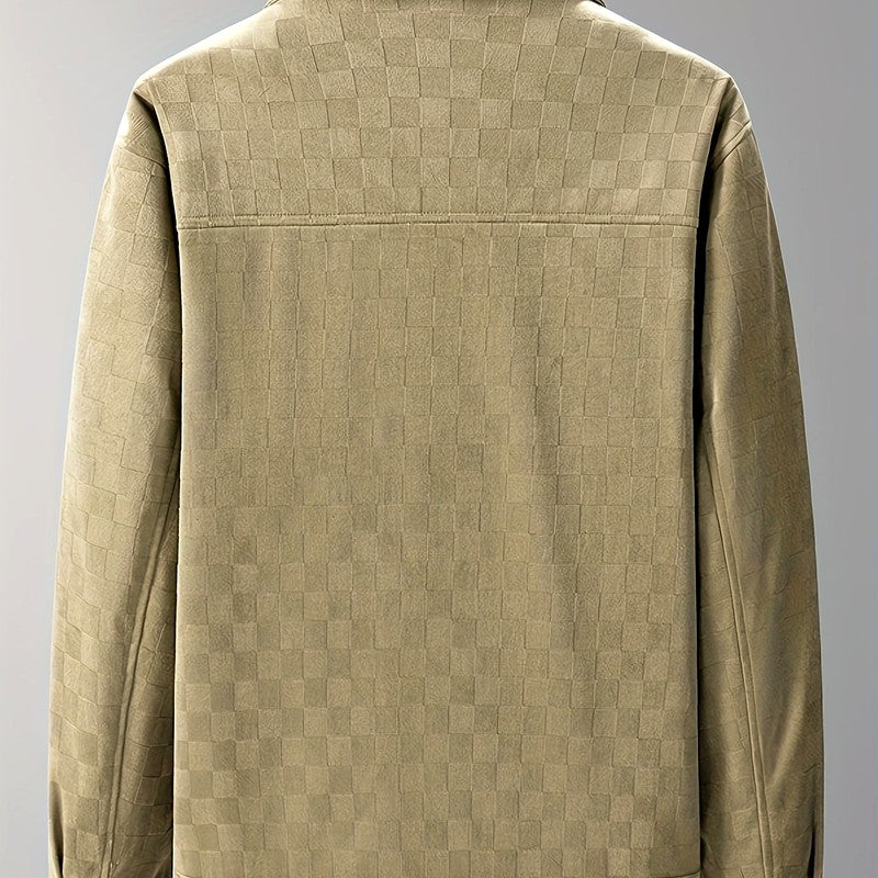John - Men's Checkered Suede Blazer Jacket 10