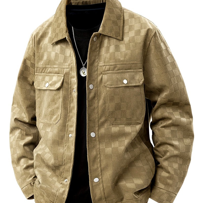 John - Men's Checkered Suede Blazer Jacket 3