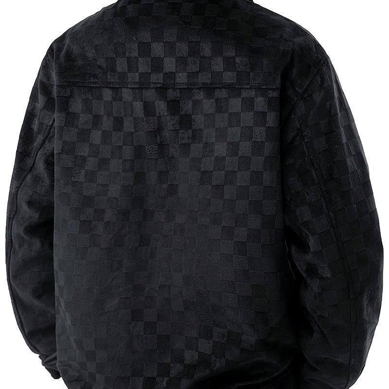John - Men's Checkered Suede Blazer Jacket 6