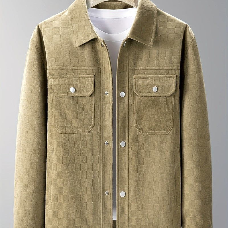 John - Men's Checkered Suede Blazer Jacket 7