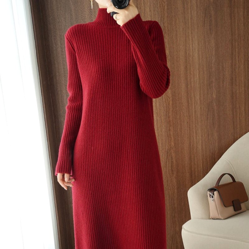 Jora - Women’s Ribbed Knit Slim Fit Sweater Dress 1