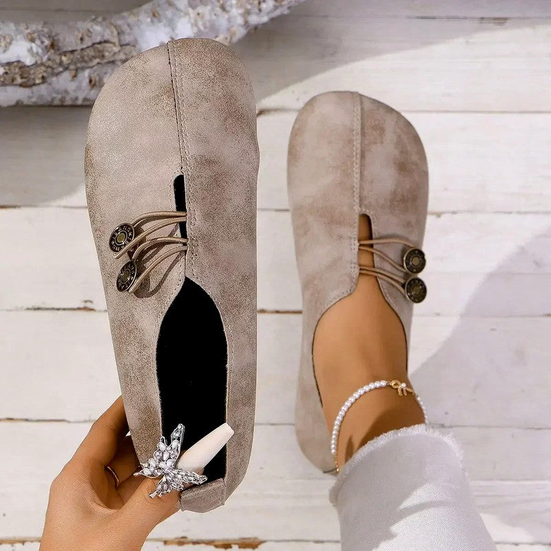Josephine - Women's Elastic Lacing Slip-On Loafers