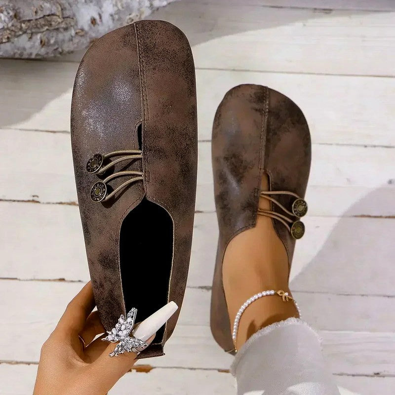 Josephine - Women's Elastic Lacing Slip-On Loafers