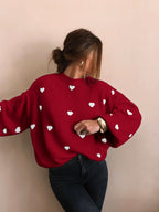 Josie - Women's Patterned Crew Neck Knit Sweater 13