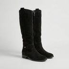 Juliana - Women's Slouch Knee-High Boots with Buckle Strap
