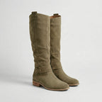 Juliana - Women's Slouch Knee-High Boots with Buckle Strap