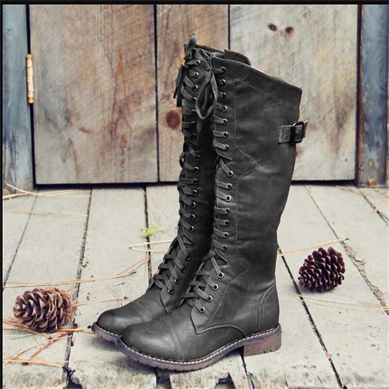 Juliet - Women's Tall Lace-Up Knee High Boots