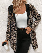 Juliette - Women's Reversible Zip-Front Coat with Animal Print Interior