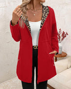 Juliette - Women's Reversible Zip-Front Coat with Animal Print Interior